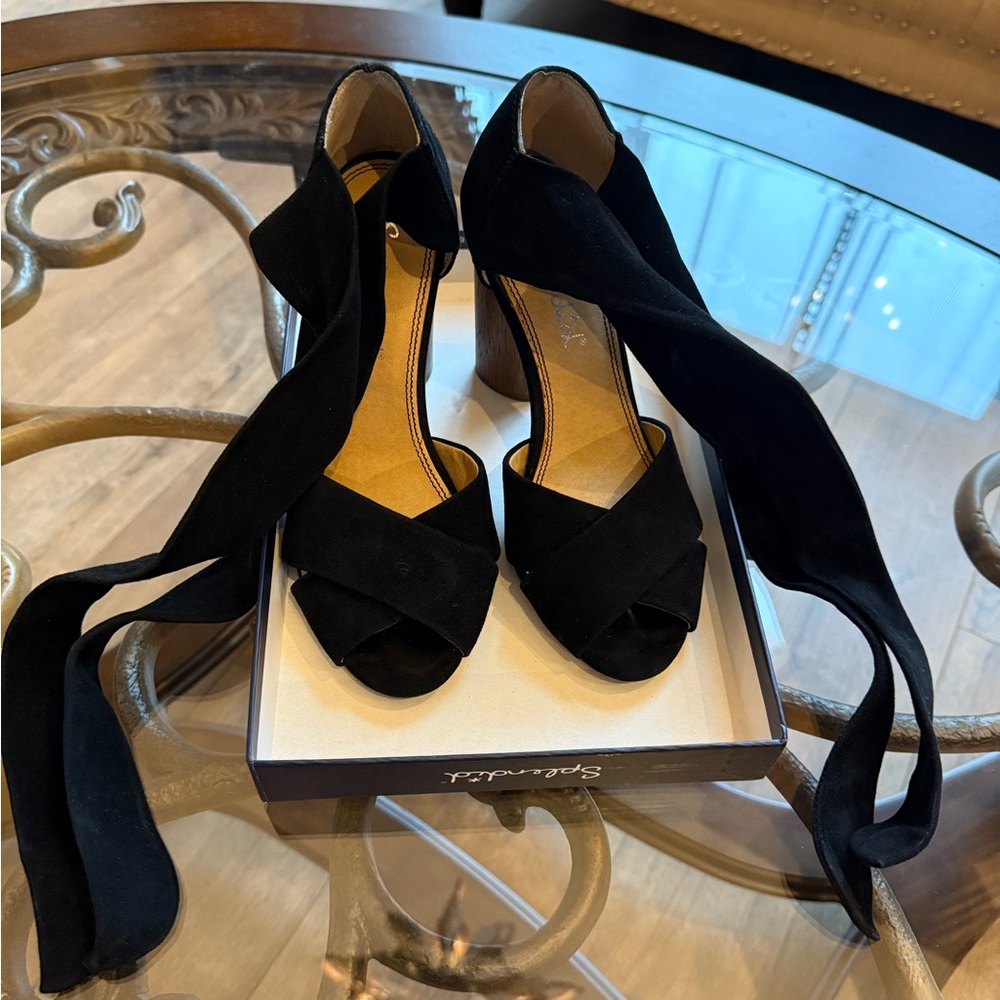 Splendid Black Women's Heels with Wraparound Straps